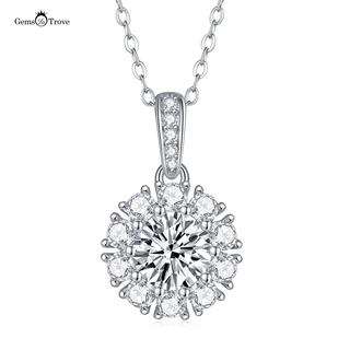 Elegant Moissanite Halo Pendant