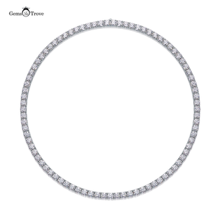 Brilliant Round Moissanite Tennis Necklace