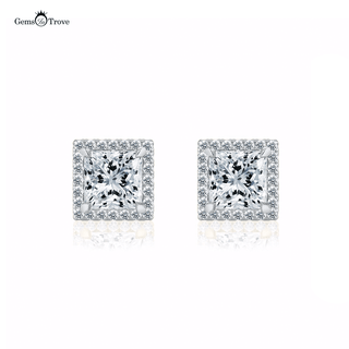 Eterna Square Halo Brilliance Studs