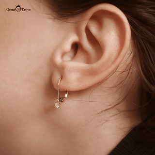 Sparkling Diamond Leverback Earrings