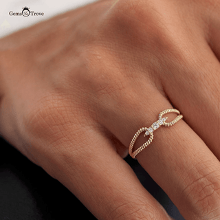 Twisted Diamond Adorned Ring