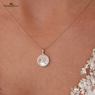 Sparkling Diamond Circle Necklace