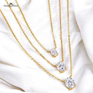 Triple Oval Moissanite Necklace Stacking