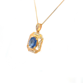 Vintage Frame Sapphire Pendant