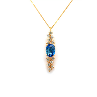 Sapphire Radiance Oval Diamond Pendant