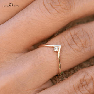 Natural Diamond Chevron Ring