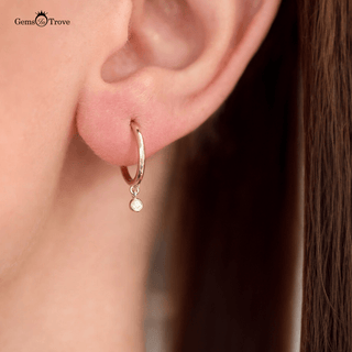 Dangling Round Diamond Earrings