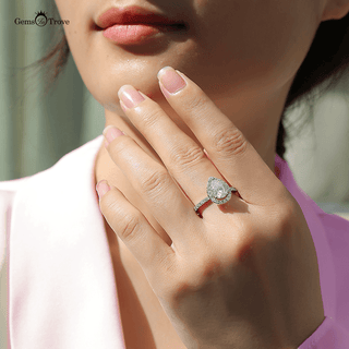 Elegant Pear Moissanite Ring