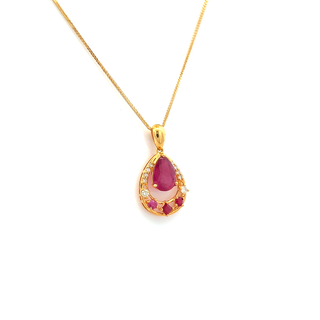 Pear Ruby Teardrop Pendant