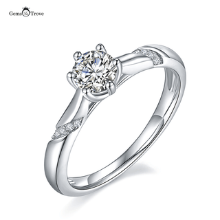 Wavy Insert Moissanite Diamond ring