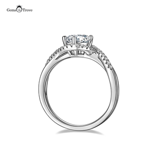 Twisted Halo Moissanite Diamond Ring