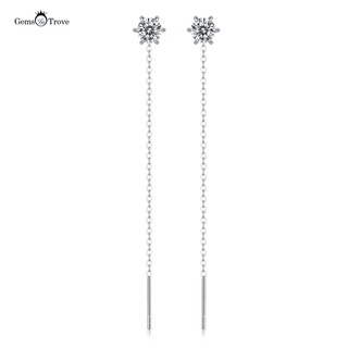 Round Moissanite Drop Earrings