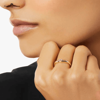 Unique Dome Bezel Marquise Ring