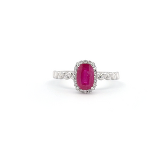 Cushion Ruby Diamond Ring
