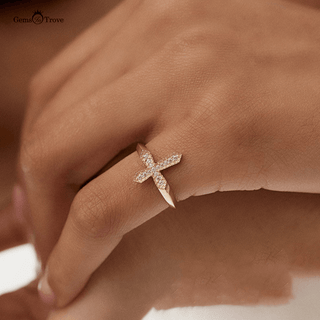 Cross Design Diamond Ring