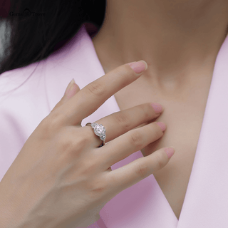 Radiant Moissanite Love Ring