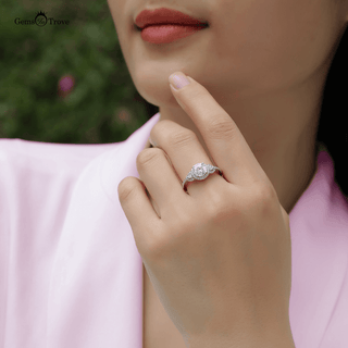 Astral Elegance Moissanite Halo Ring