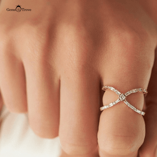 Diamond Criss-Cross Ring