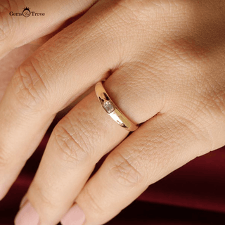 Minimalist Diamond Embedded Band Ring