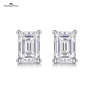 Emerald Moissanite Stud Earrings