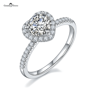 Heart Shaped Halo Moissanite Ring