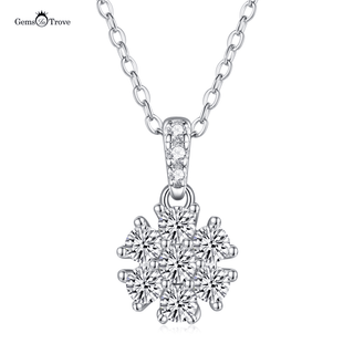 Radiant Moissanite Snowflake Pendant