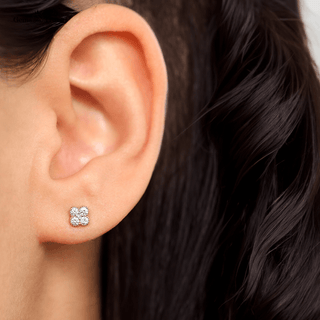 Gold Diamond Cluster Earrings