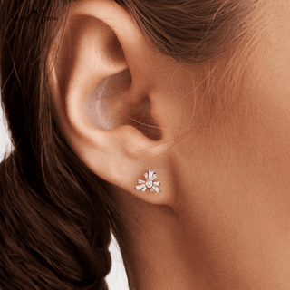 Sparkling Starburst Diamond Earrings