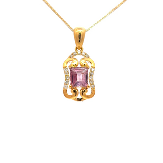 Regal Spinel Diamond Frame Pendant