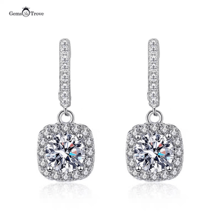 Radiant Round Moissanite Dangles Earring