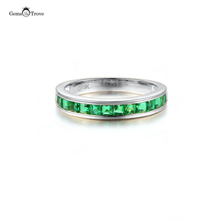 Emerald Half Eternity Band 18k-Gold