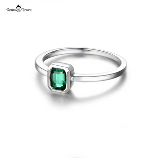 Bezel Emerald Cut Engagement Ring