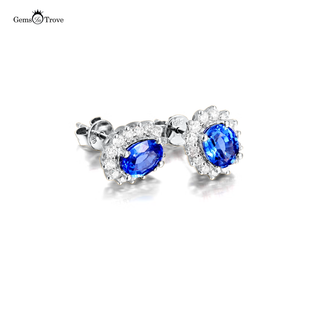 Oval Sapphire Earrings Stud