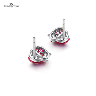 Ruby Stud Earrings Beetle