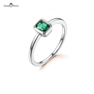 Bezel Emerald Cut Engagement Ring