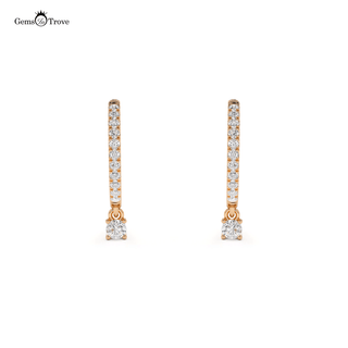 Minimalist Round Diamond Dangling Earrings