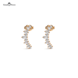 Diamond Baguette Crawler Earrings