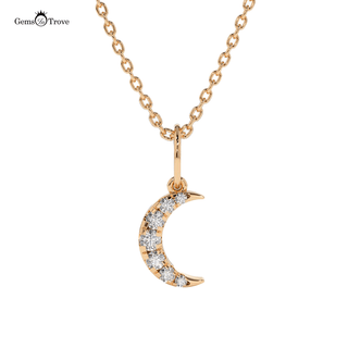 Sparkling Diamond Crescent Pendant