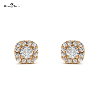 Elegant Diamond Halo Stud Earrings