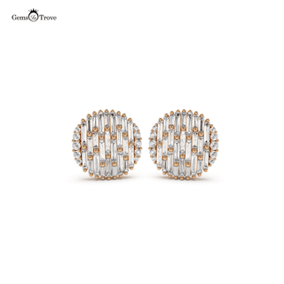 Baguette Diamond Cluster Earrings