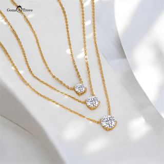 4-Prong Moissanite Necklace Stacking Set