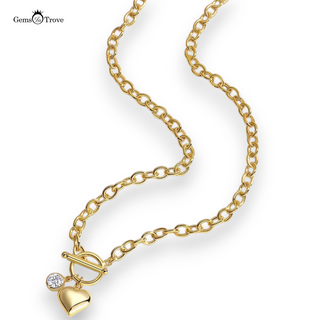 Toggle Heart Moissanite Charm Necklace