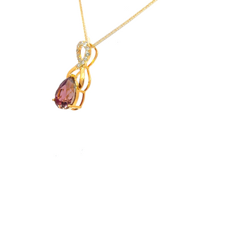 Graceful Pink Tourmaline Drop Pendant