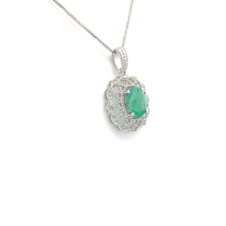 Lumineux Oval Emerald Pendant