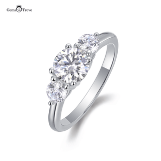 Round Moissanite 3-Stone Ring