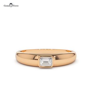 Minimalist Diamond Embedded Band Ring