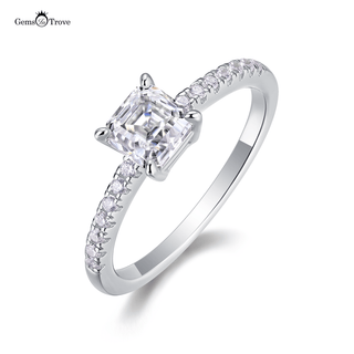 Gleaming Asscher Moissanite Ring