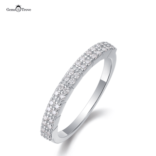 Segmented Moissanite Double Row Ring