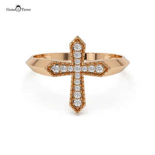 Cross Design Diamond Ring