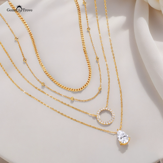 4-Layered Moissanite Necklace